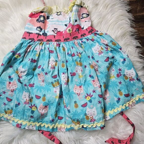 Matilda Jane PLATINUM Ellie Top Girls Size 10 Kitten Luau Hawaiian - Picture 2 of 6